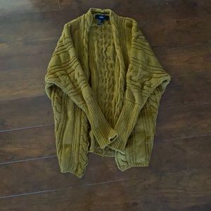 Brown knitted open bat wing cardigan